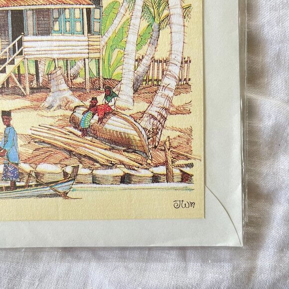 Hand Drawn Malaysian Greeting Card - Kampong House - Picture 11 of 11